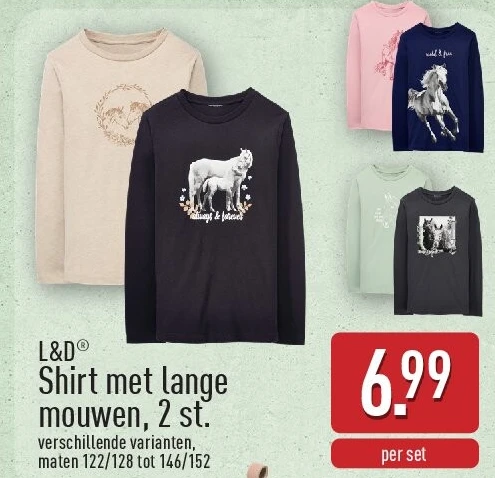 Shirt met lange mouwen, 2st.