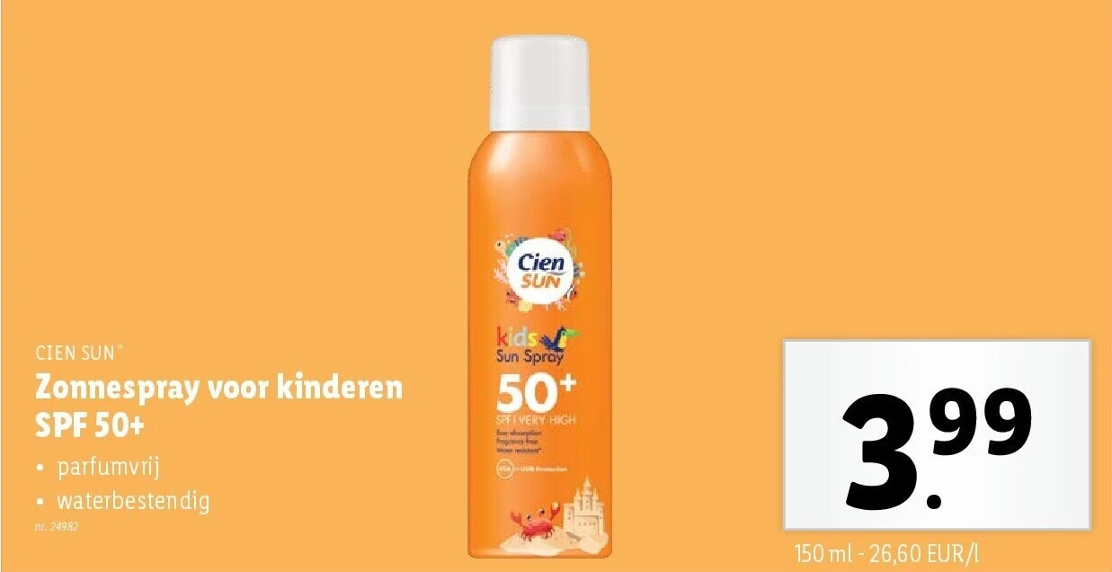 Zonnespray voor kinderen SPF 50+