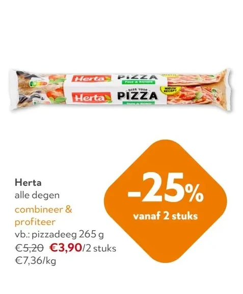 Herta pizzadeeg 265 g