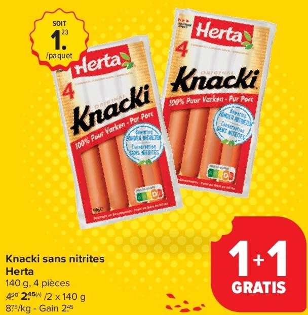 Knacki sans nitrites Herta 2 x 140 g