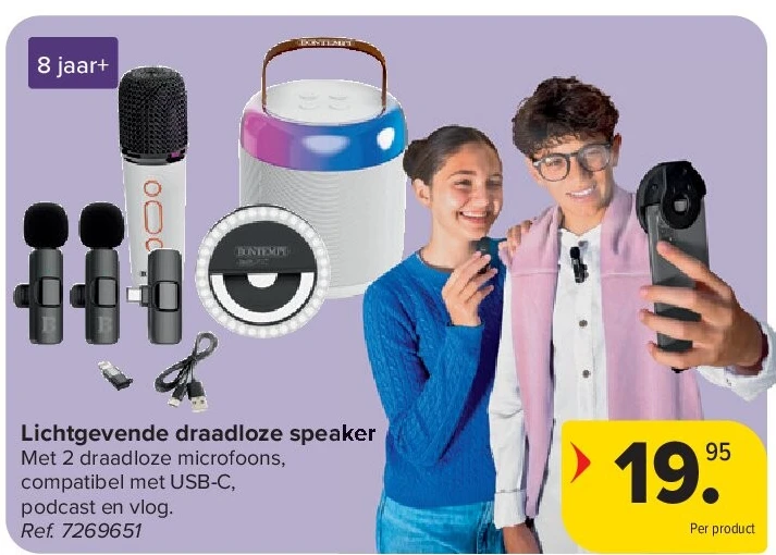 Lichtgevende draadloze speaker