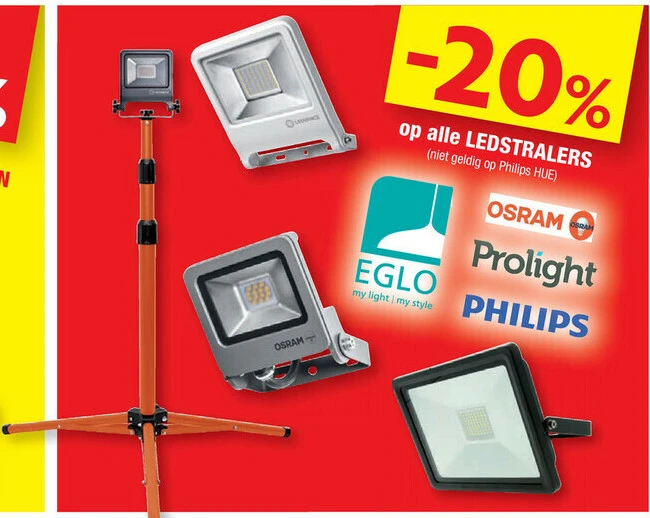 -20% op alle LEDSTRALERS