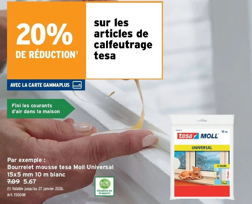 Bourrelet mousse tesa Moll Universal