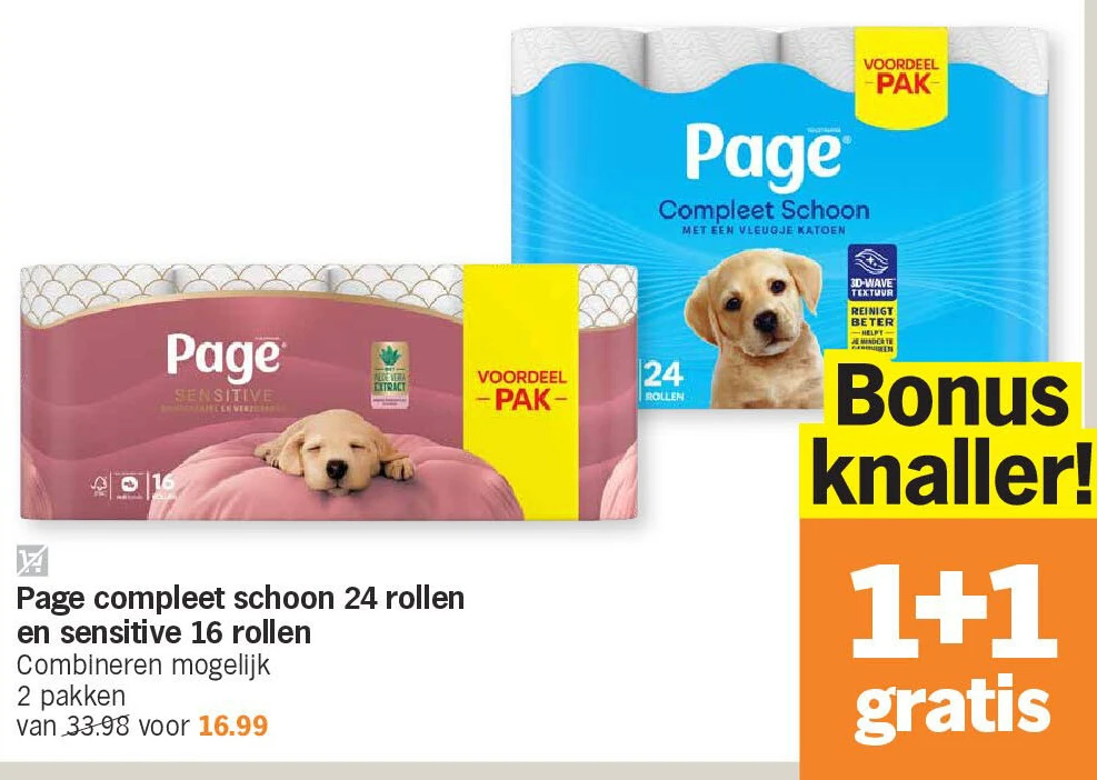 Page compleet schoon 24 rollen en sensitive 16 rollen