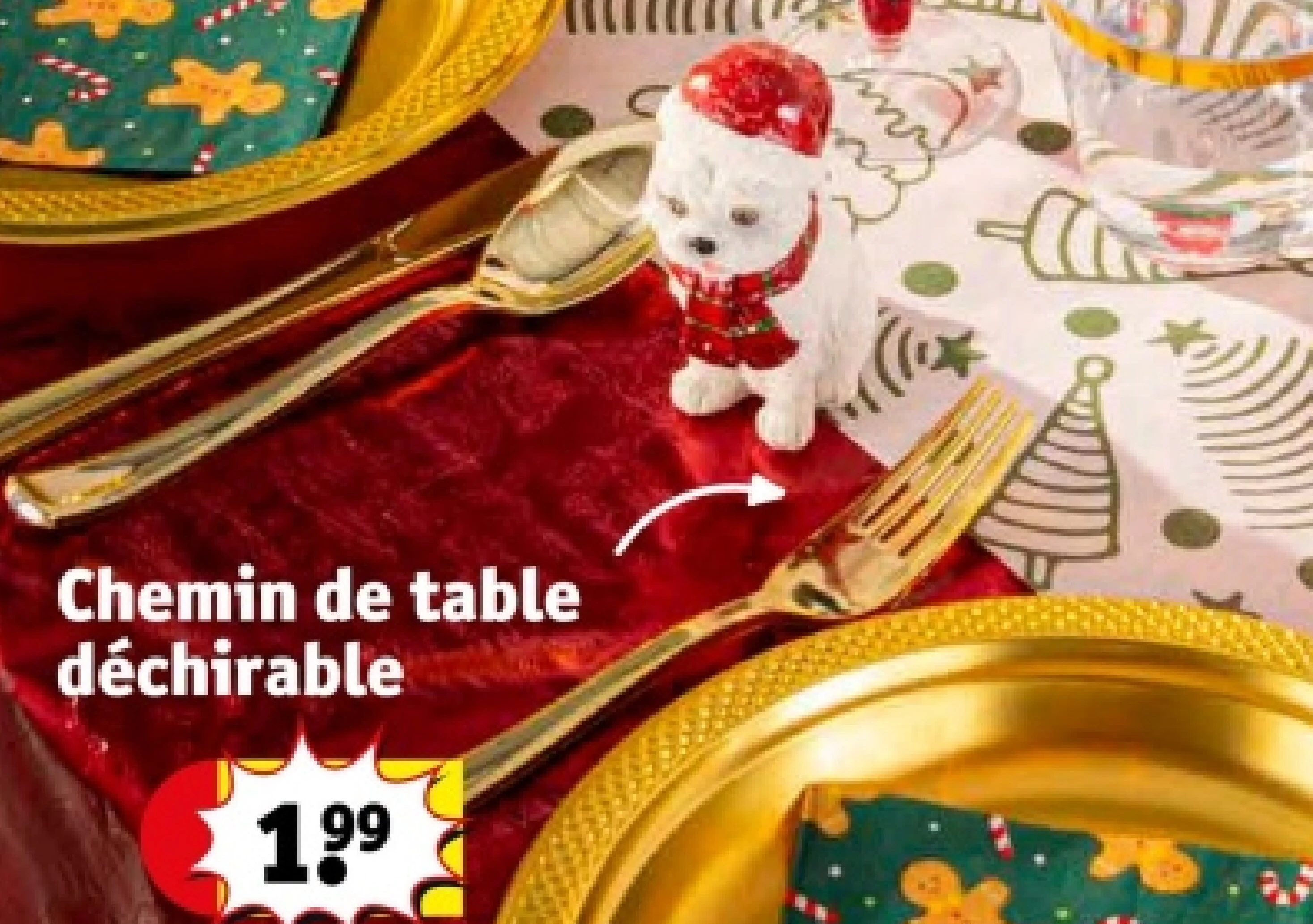 Chemin de table déchirable