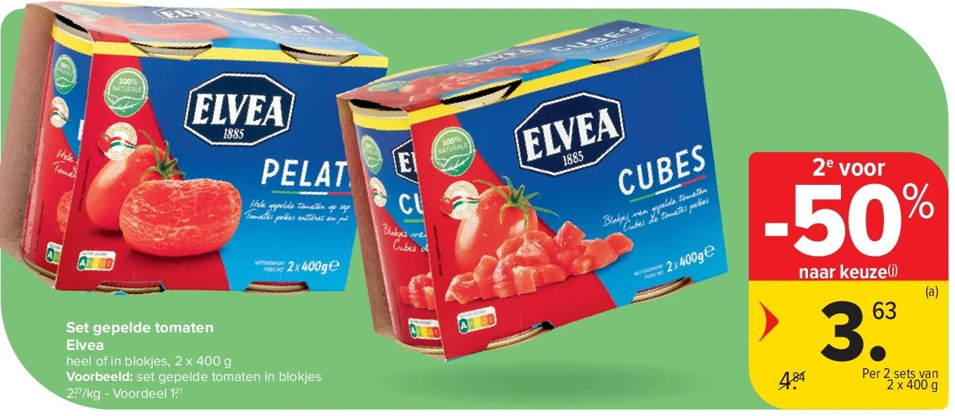Set gepelde tomaten Elvea