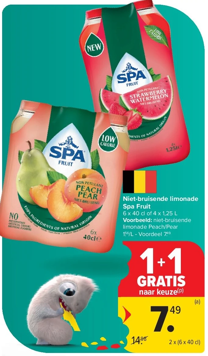 Niet-bruisende limonade Spa Fruit
