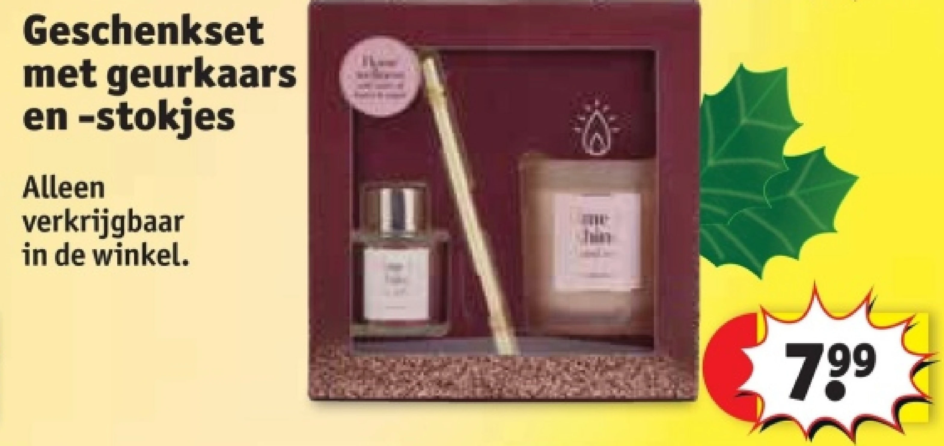 Geschenkset met geurkaars en -stokjes