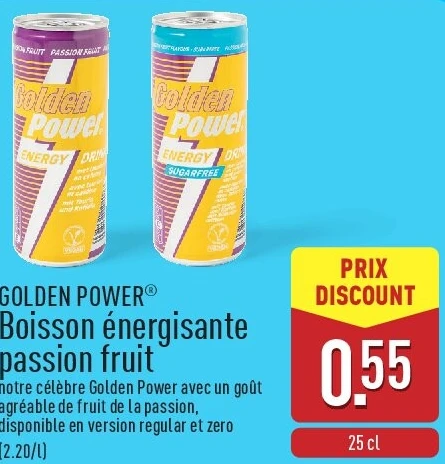 Boisson énergisante passion fruit
