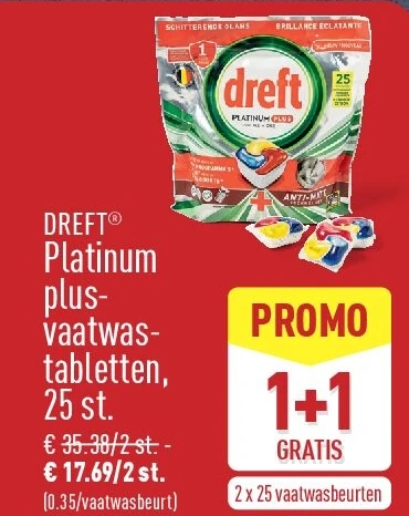 Platinum plus- vaatwastabletten, 25st.