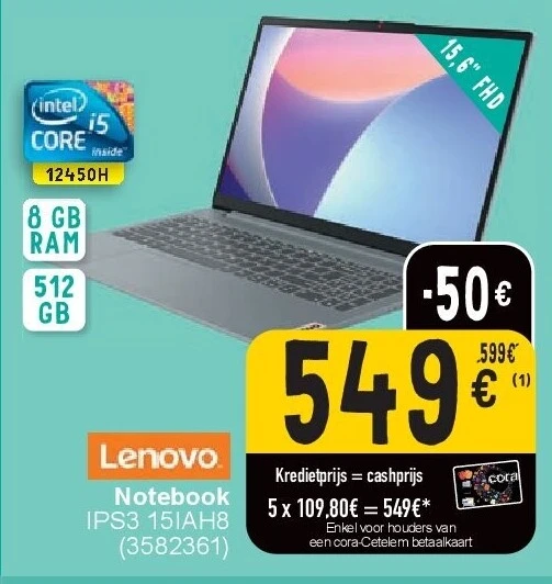 Lenovo Notebook IPS3 15IAH8