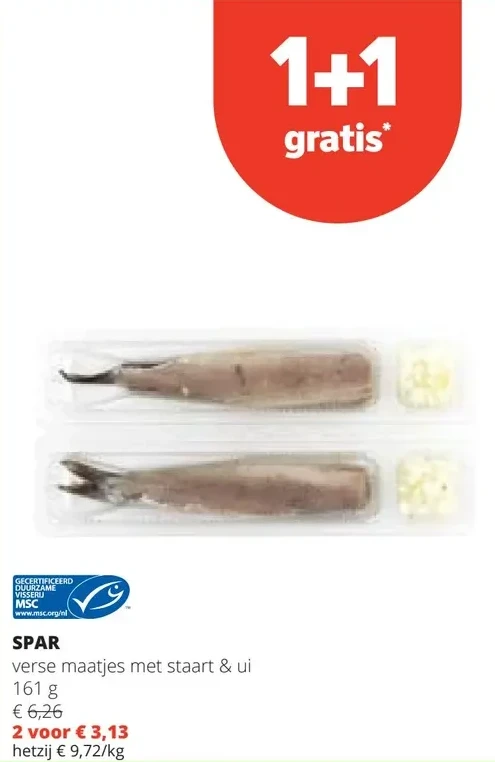 SPAR verse maatjes met staart & ui 161 g