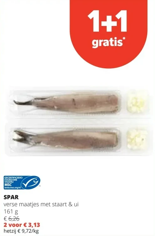SPAR verse maatjes met staart & ui 161 g