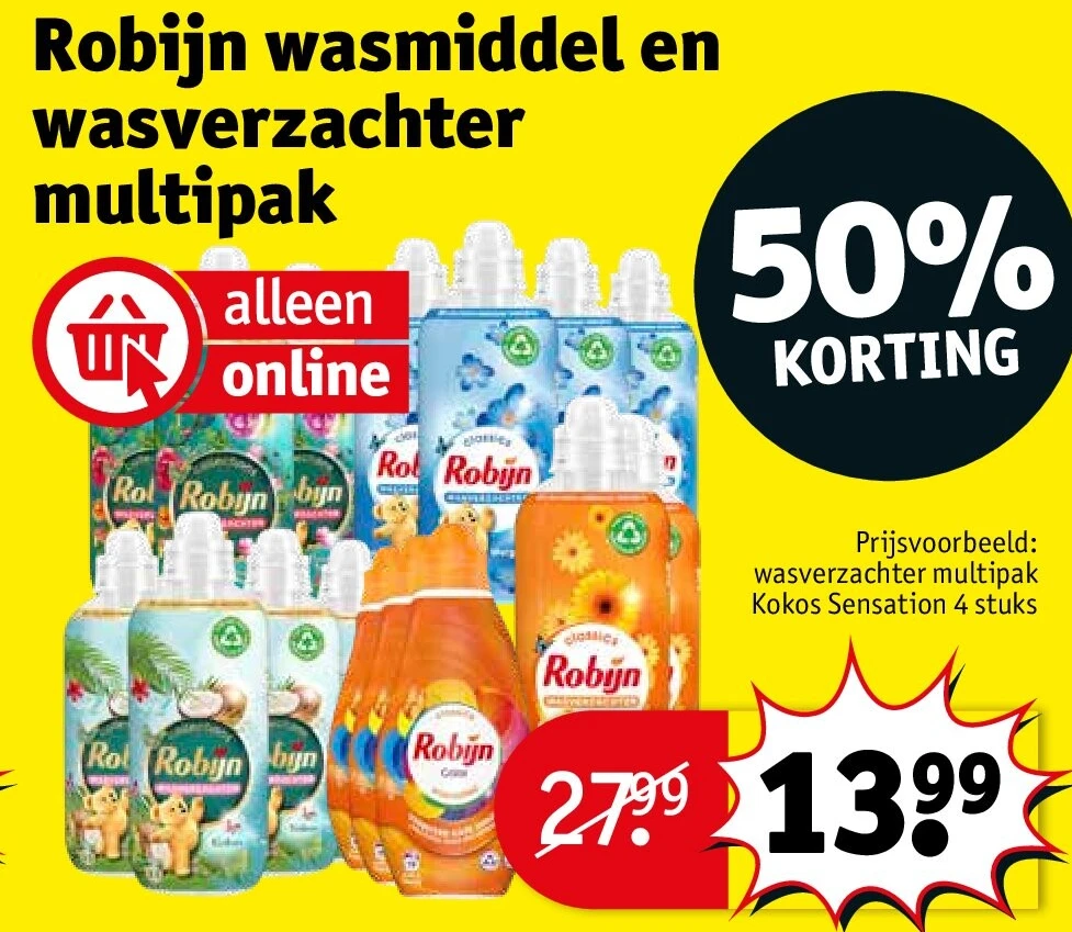 Robijn wasmiddel en wasverzachter multipak