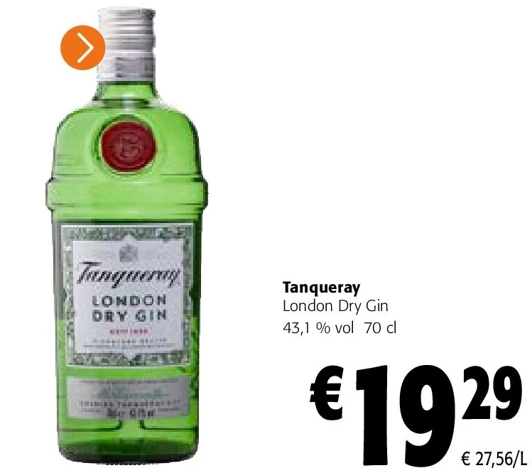Tanqueray London Dry Gin 43,1 % vol 70 cl