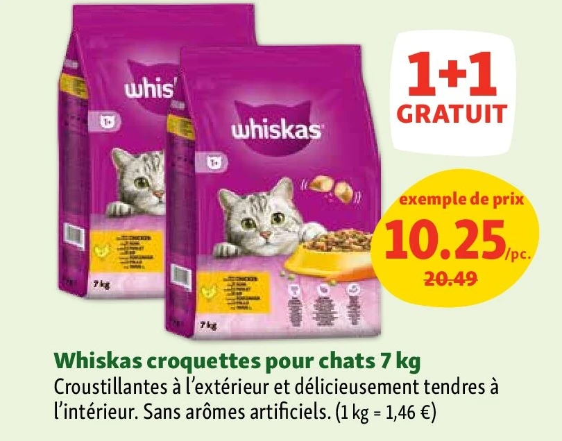 Whiskas croquettes pour chats 7 kg