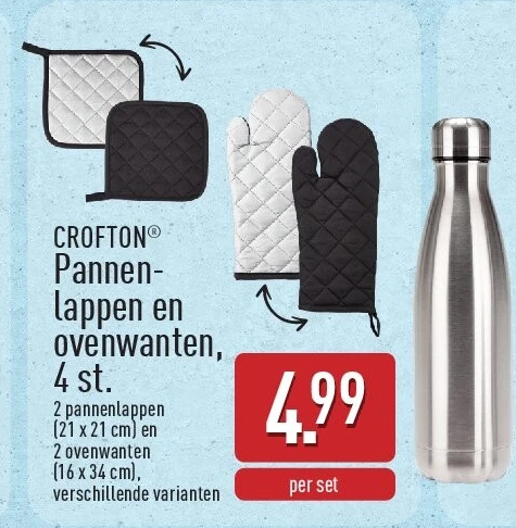 Pannen- lappen en ovenwanten, 4st.