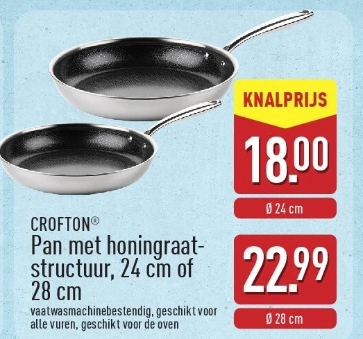 Pan met honingraatstructuur, 24cm of 28 cm