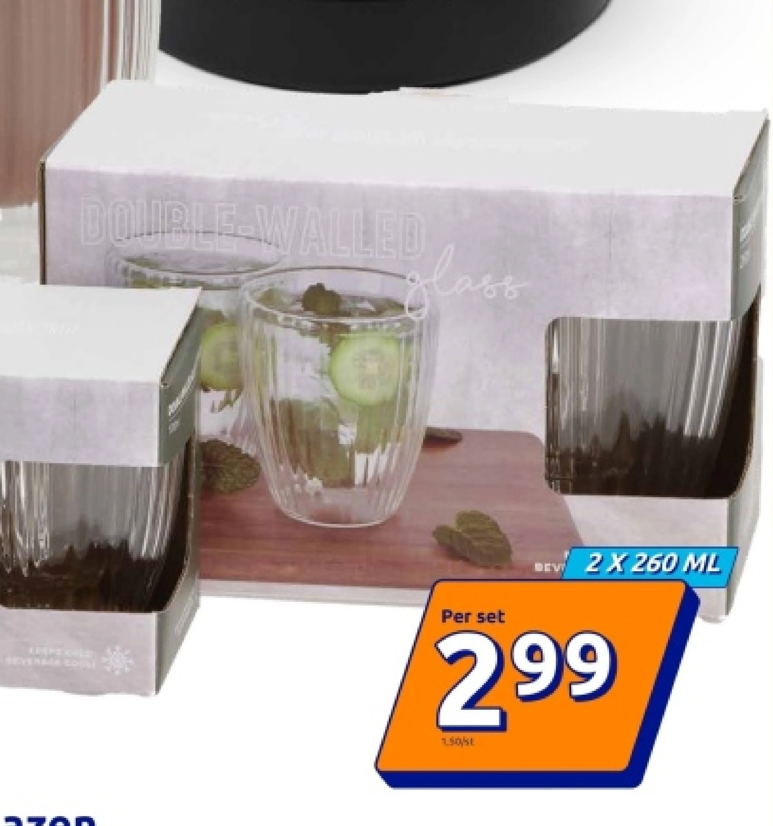 Dubbelwandige glazen 2 X 260 ML