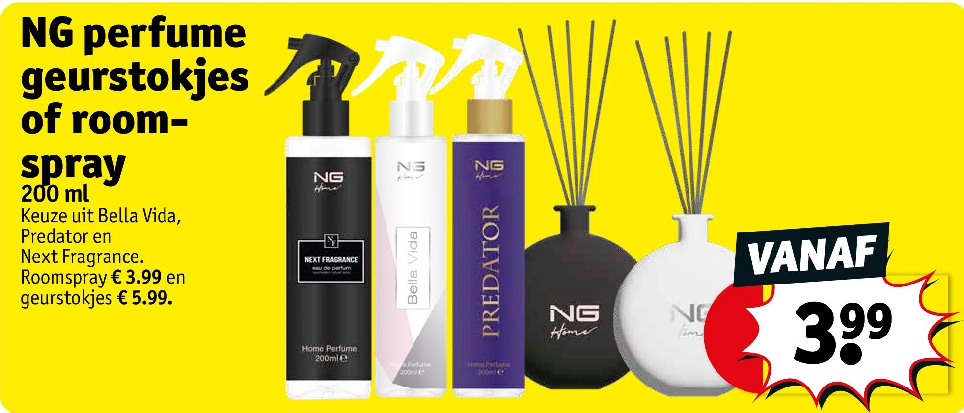 NG perfume geurstokjes of roomspray