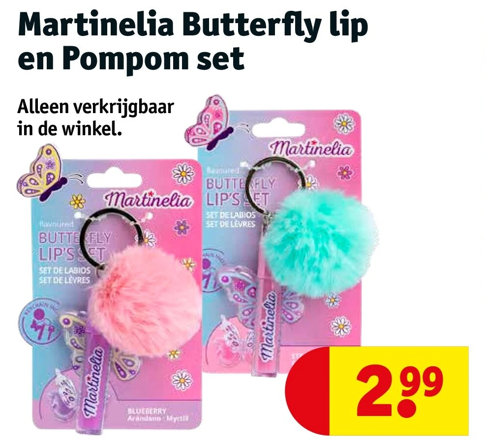Martinelia Butterfly lip en Pompom set