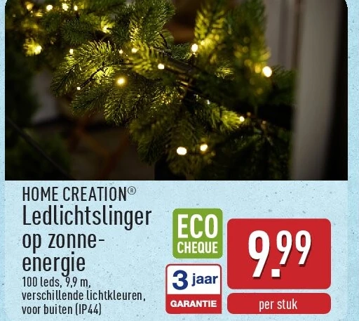 Ledlichtslinger op zonneenergie