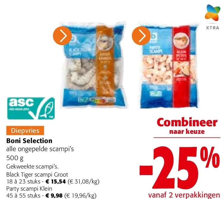 Black Tiger scampi Groot 18 à 23 stuks