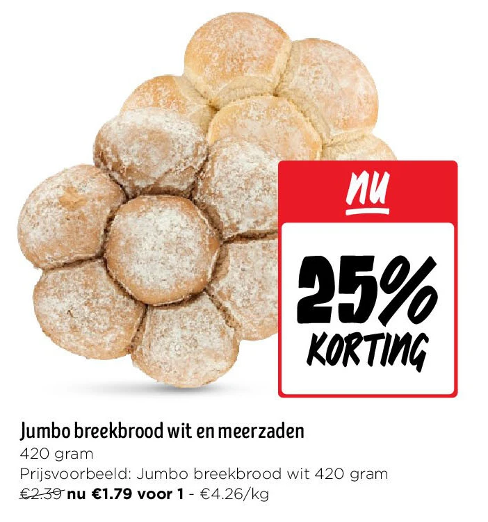 Jumbo breekbrood wit en meerzaden