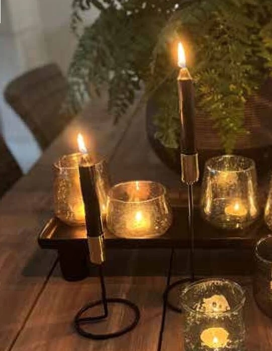 Kandelaar ijzer h23.50cm zwart