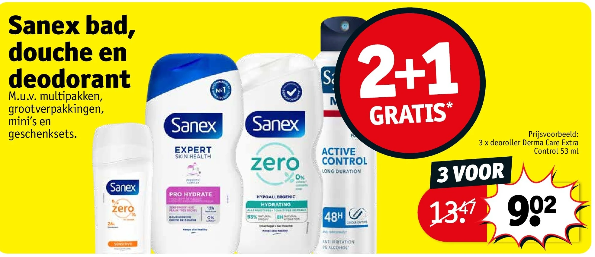 Sanex bad, douche en deodorant