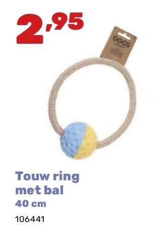 Touw ring met bal 40 cm
