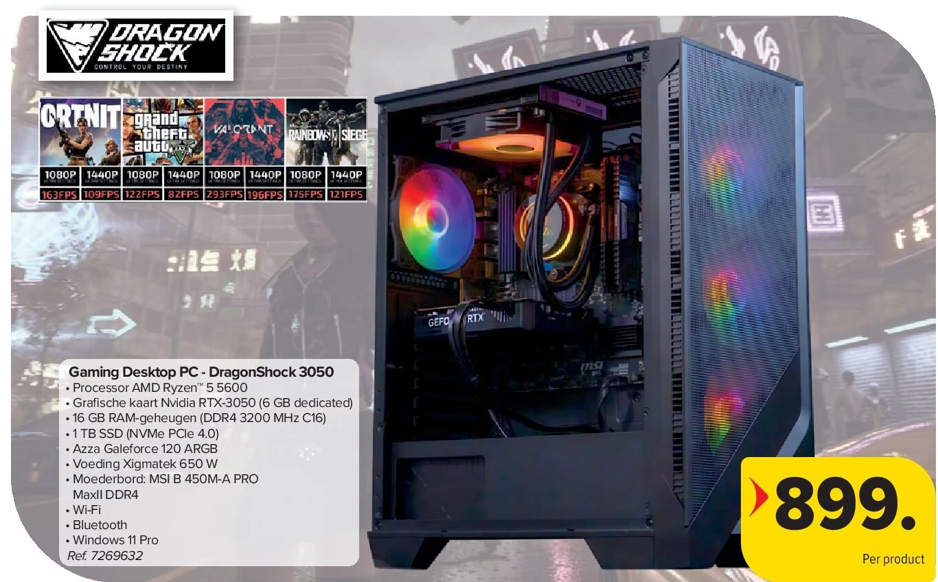 Gaming Desktop PC - DragonShock 3050