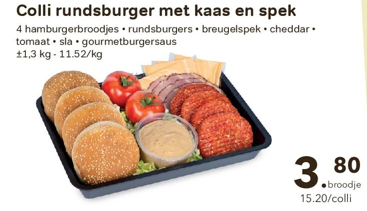 Colli rundsburger met kaas en spek