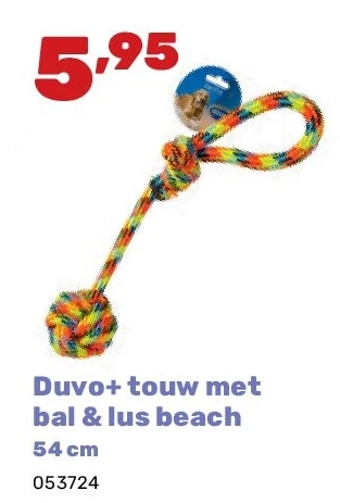 Duvo+ touw met bal & lus beach 54 cm
