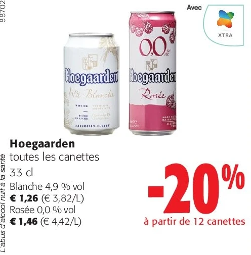 Hoegaarden toutes les canettes 33 cl
