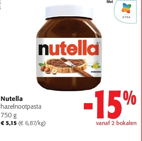 Nutella hazelnootpasta 750 g