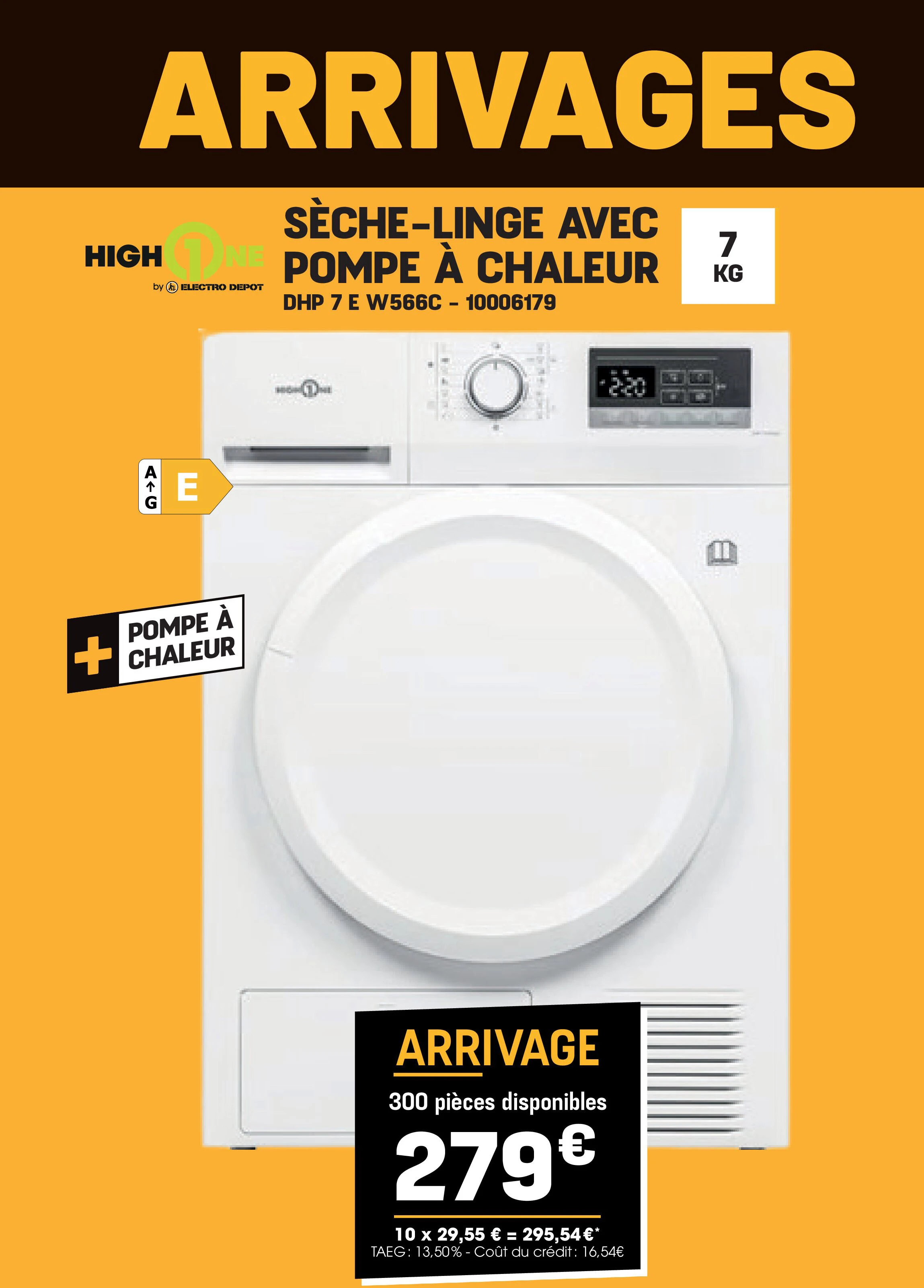 High One SÈCHE-LINGE AVEC POMPE À CHALEUR DHP 7 E W566C