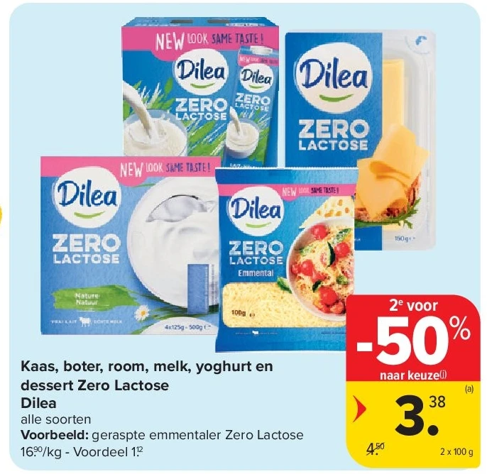 Kaas, boter, room, melk, yoghurt en dessert Zero Lactose Dilea