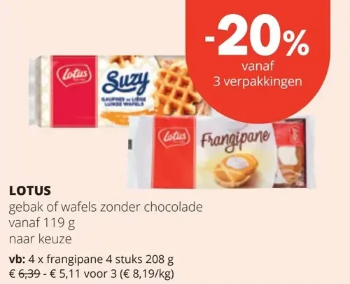 LOTUS gebak of wafels zonder chocolade
