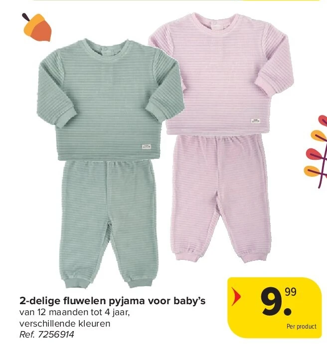 2-delige fl uwelen pyjama voor baby’s