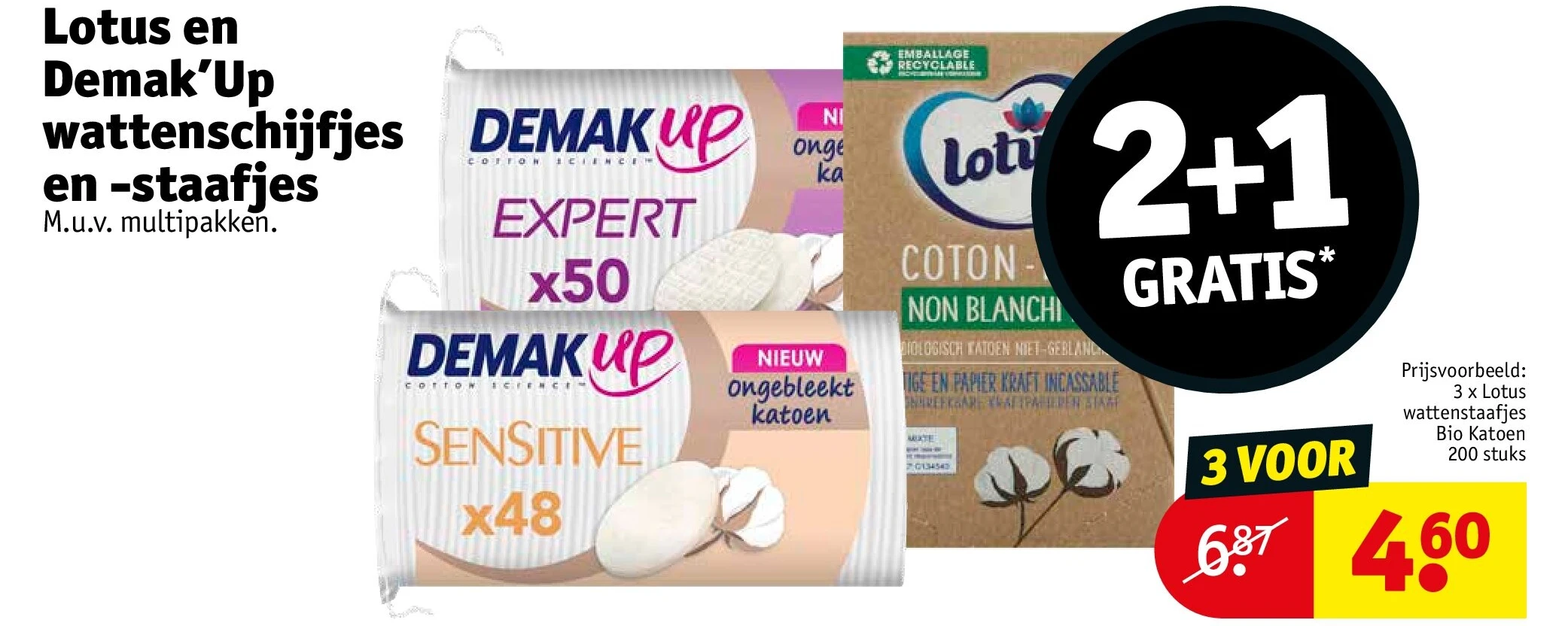 Lotus en Demak’Up wattenschijfjes en -staafjes