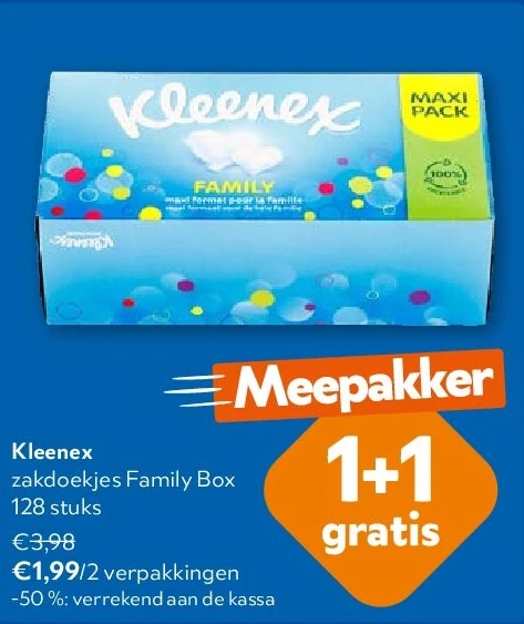 Kleenex zakdoekjes Family Box 128 stuks