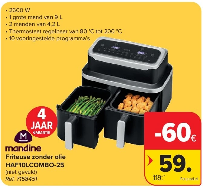 Friteuse zonder olie HAF10LCOMBO-25