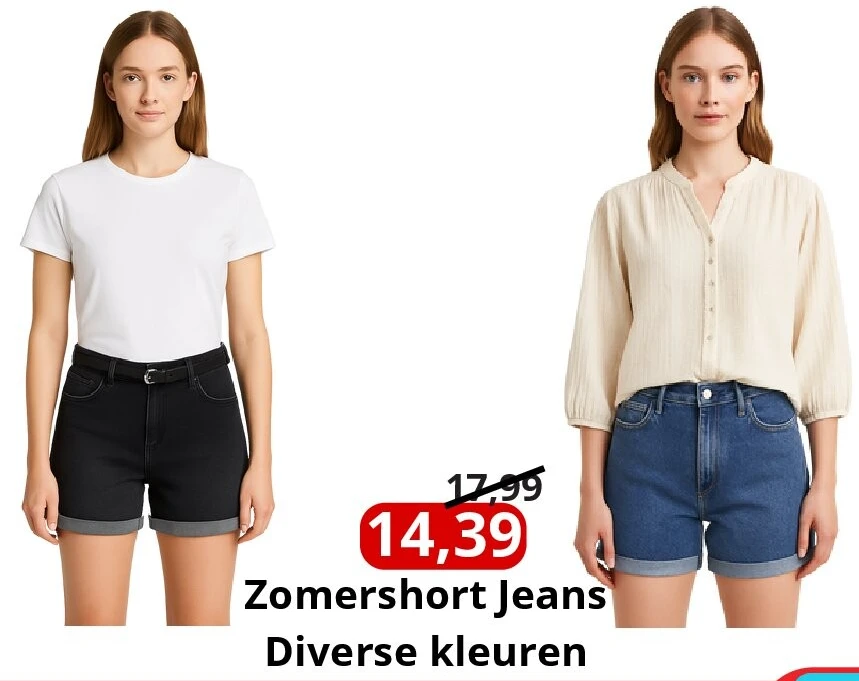 Zomershort Jeans Diverse kleuren