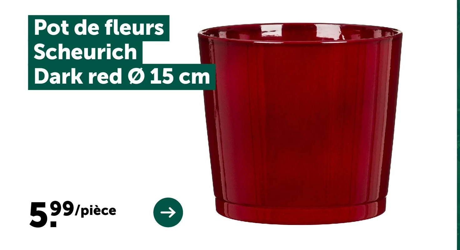 Pot de fleurs Scheurich Dark red Ø 15 cm