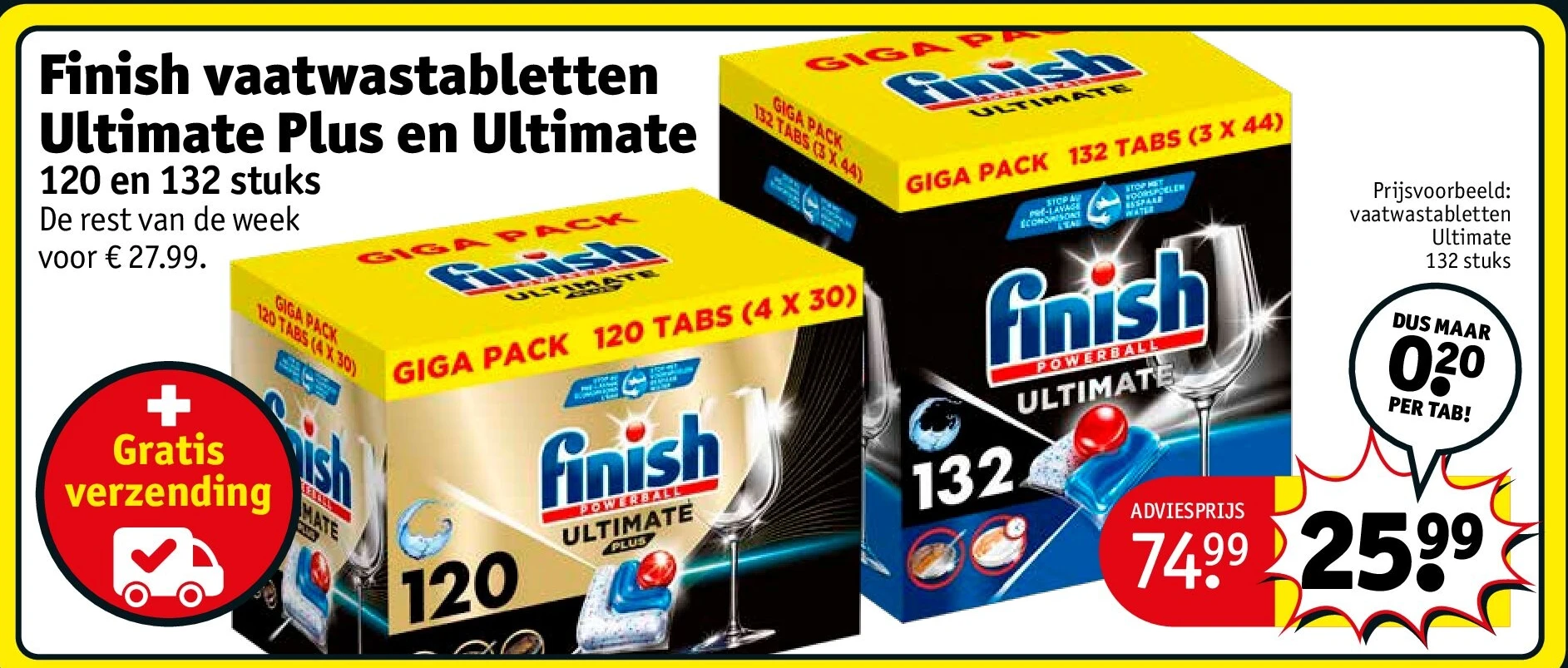 Finish vaatwastabletten Ultimate Plus en Ultimate