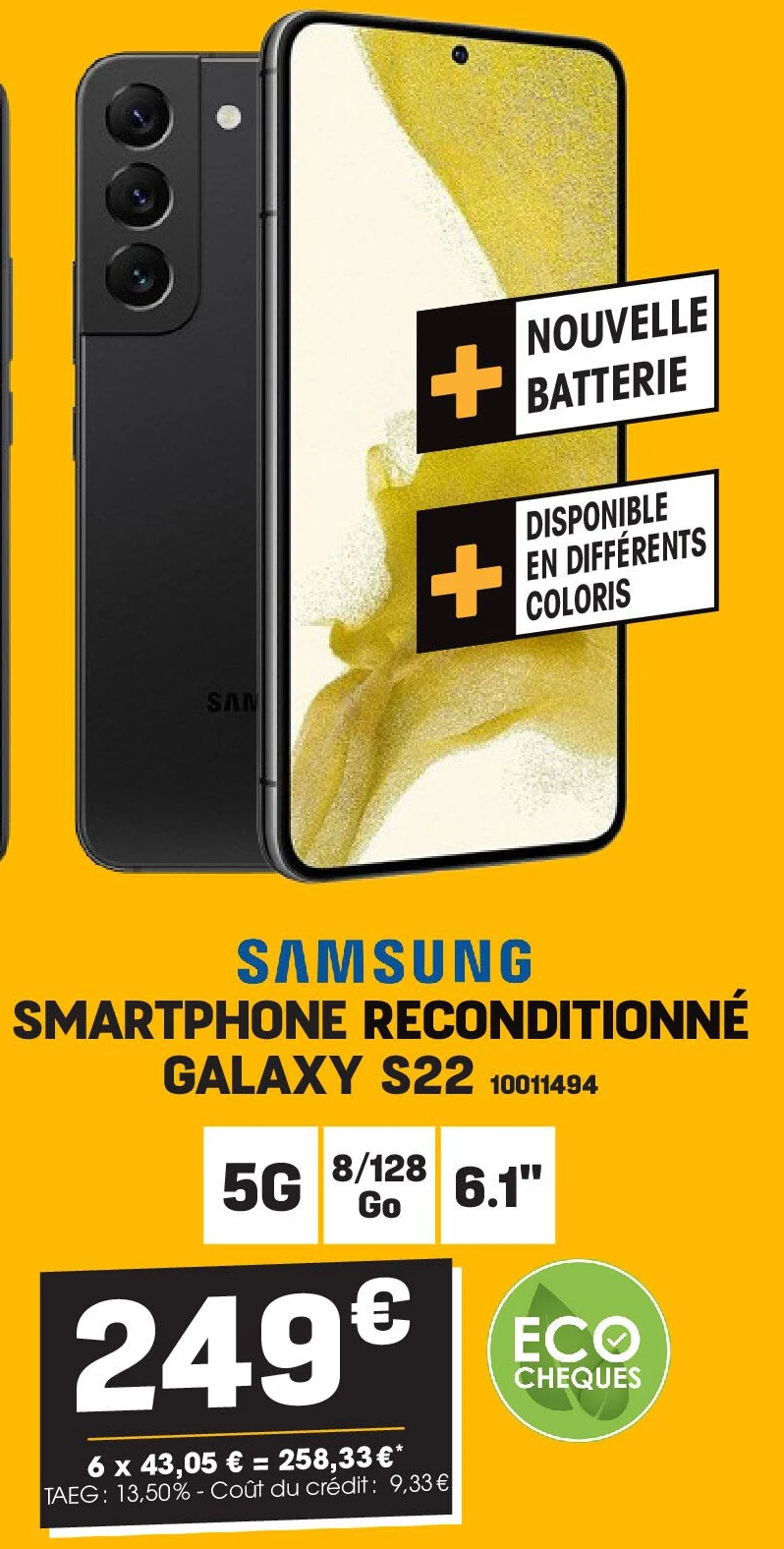 Samsung SMARTPHONE RECONDITIONNÉ GALAXY S22