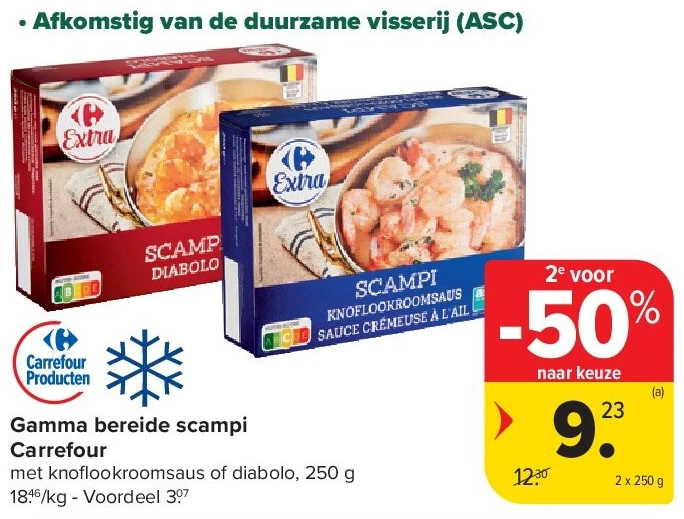 Gamma bereide scampi Carrefour