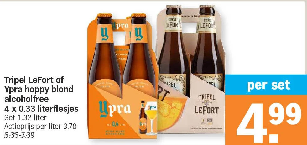 Tripel LeFort of Ypra hoppy blond alcoholfree 4 x 0.33 literflesjes