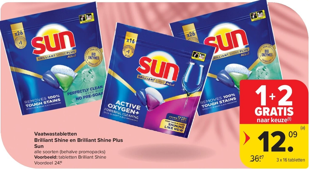 Vaatwastabletten Brilliant Shine en Brilliant Shine Plus Sun